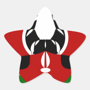 Pegatina En Forma De Estrella Hermoso tapiz keniano: mariposa de bandera keniana