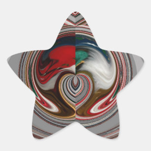 Pegatina En Forma De Estrella Hermosos Navidades Corazón de colores de temporada