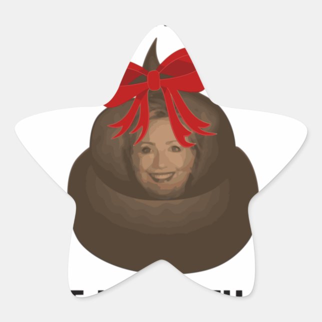 Pegatina En Forma De Estrella Hillary Poop (Anverso)