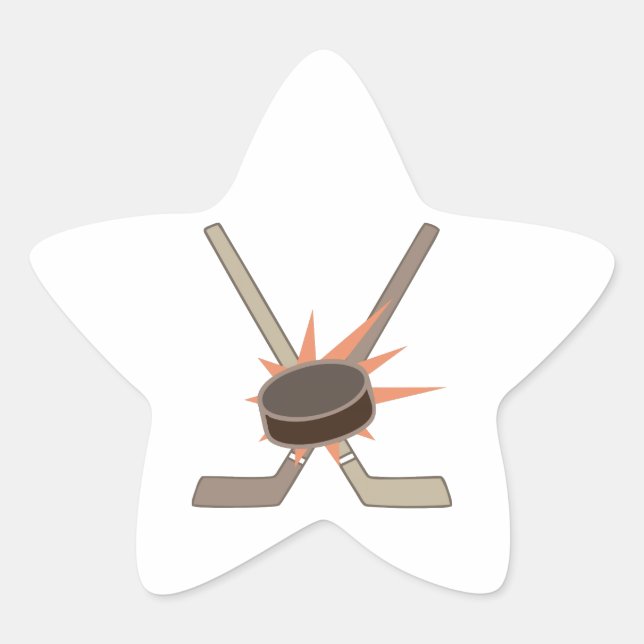 Pegatina En Forma De Estrella Hockey Puck (Anverso)