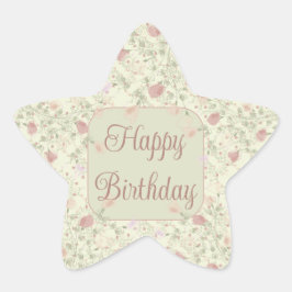 Pegatina En Forma De Estrella Hoja con acento floral