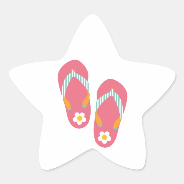 Pegatina En Forma De Estrella Hola Flip Flops (Anverso)
