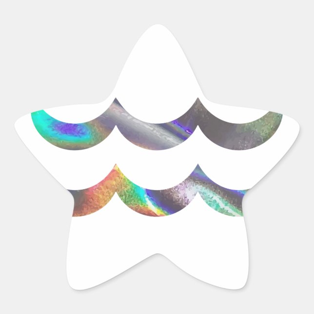 Pegatina En Forma De Estrella holograma Aquarius (Anverso)
