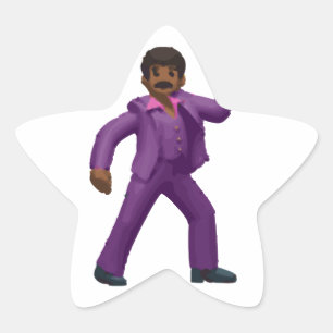 Pegatina En Forma De Estrella Hombre bailando de emoji
