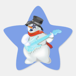 Pegatina En Forma De Estrella Hombre de nieve con Pegatina de guitarra - Persona