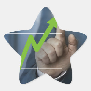 Pegatina En Forma De Estrella Hombre mostrando el concepto de pantalla táctil de