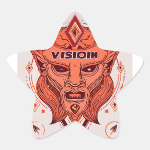 Pegatina En Forma De Estrella Horizonte de Dreamer: Inspirador Vision Cita