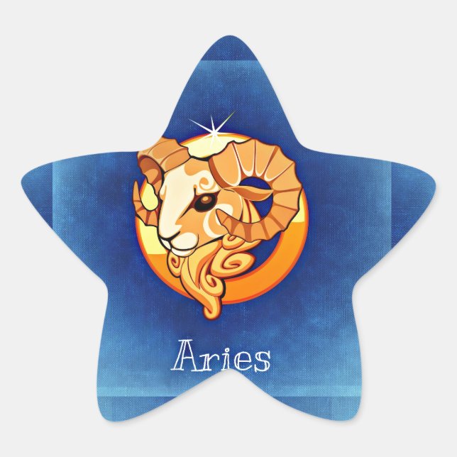 Pegatina En Forma De Estrella horóscopo de aries (Anverso)