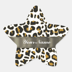 Pegatina En Forma De Estrella huella de leopardo