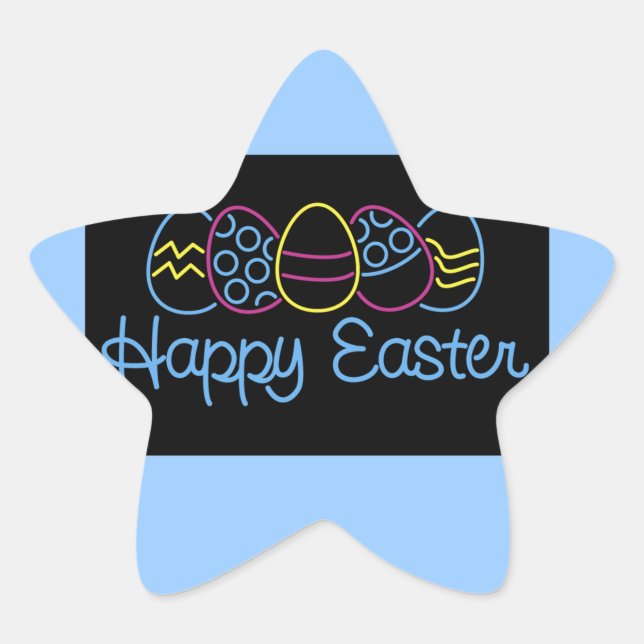 Pegatina En Forma De Estrella Huevos de neón - (Anverso)