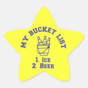 Pegatina En Forma De Estrella Humor de la lista de baldes - Hielo y cerveza