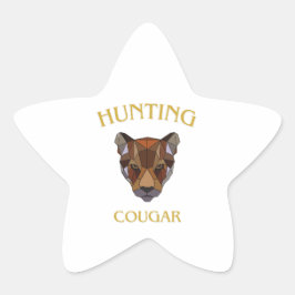 Pegatina En Forma De Estrella hunting cougar sticker