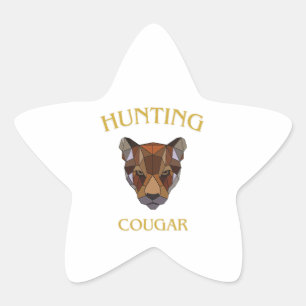 Pegatina En Forma De Estrella hunting cougar sticker