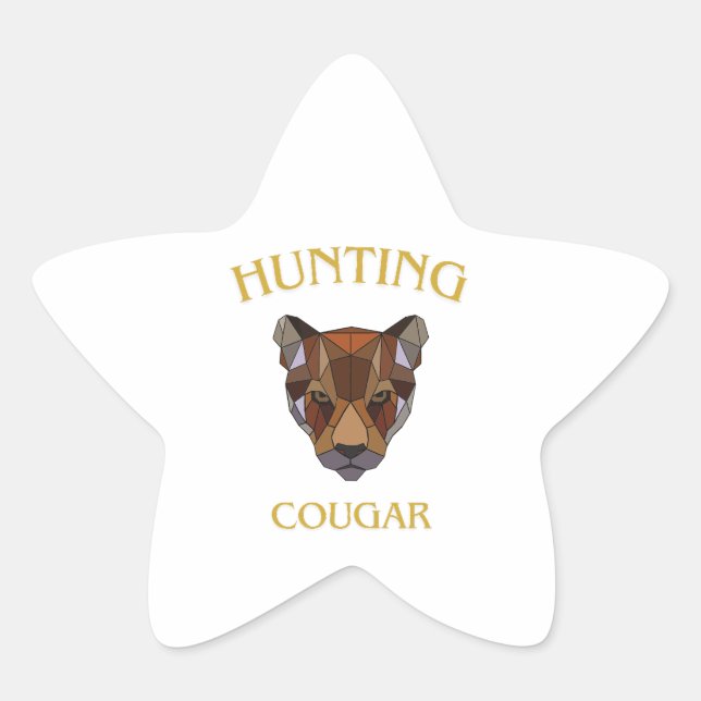 Pegatina En Forma De Estrella hunting cougar sticker (Anverso)