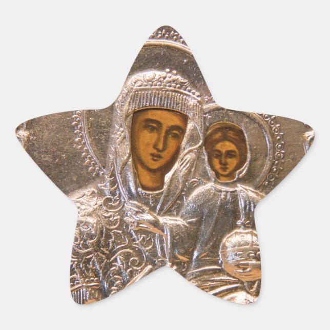 Pegatina En Forma De Estrella Icono ortodoxo (Anverso)