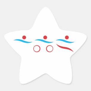 Pegatina En Forma De Estrella Ilustracion del logotipo de Triathlon cool
