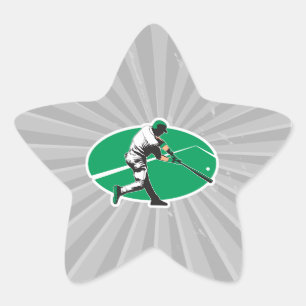 Pegatina En Forma De Estrella Ilustración vectorial de bateador de béisbol