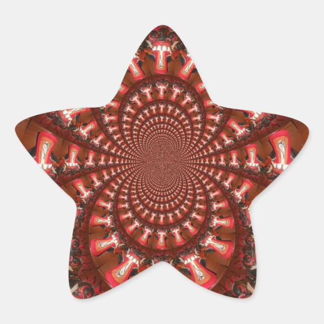 Pegatina En Forma De Estrella Imagen de arte de lengua Kaleidoscope Imprimir/Grá (Anverso)