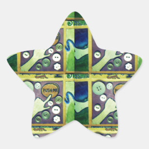 Pegatina En Forma De Estrella Impresión contemporánea de arte de mosaico - Un ju