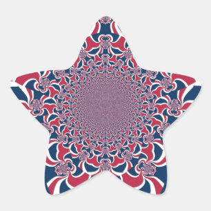 Pegatina En Forma De Estrella Impresión de arte de caleidoscopio giratorio