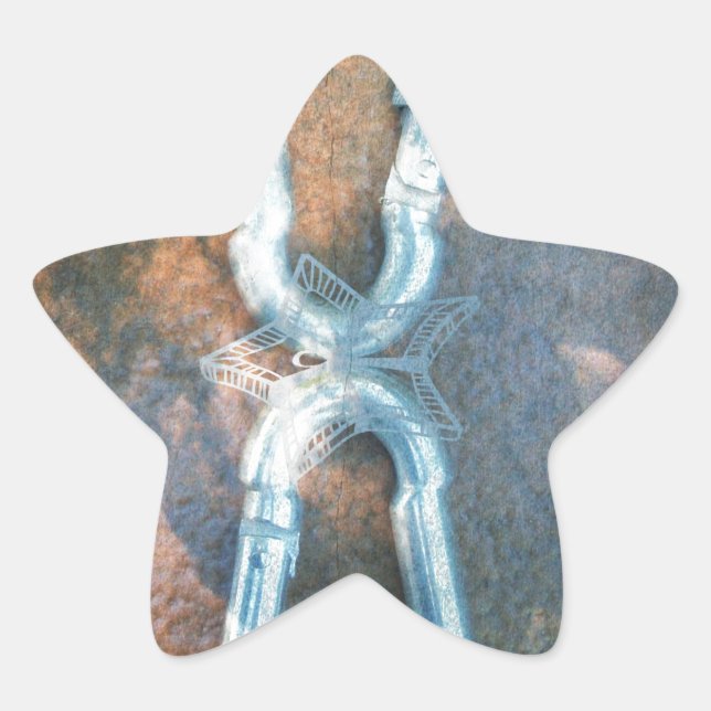 Pegatina En Forma De Estrella Impresión de arte de carabiners vinculados (Anverso)