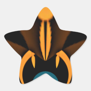 Pegatina En Forma De Estrella Impresión de arte de contraste de color abstracto