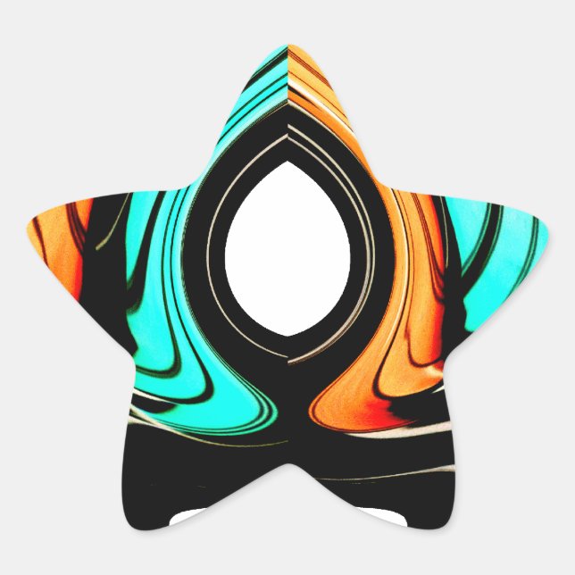 Pegatina En Forma De Estrella Impresión de arte de patrones tradicionales africa (Anverso)