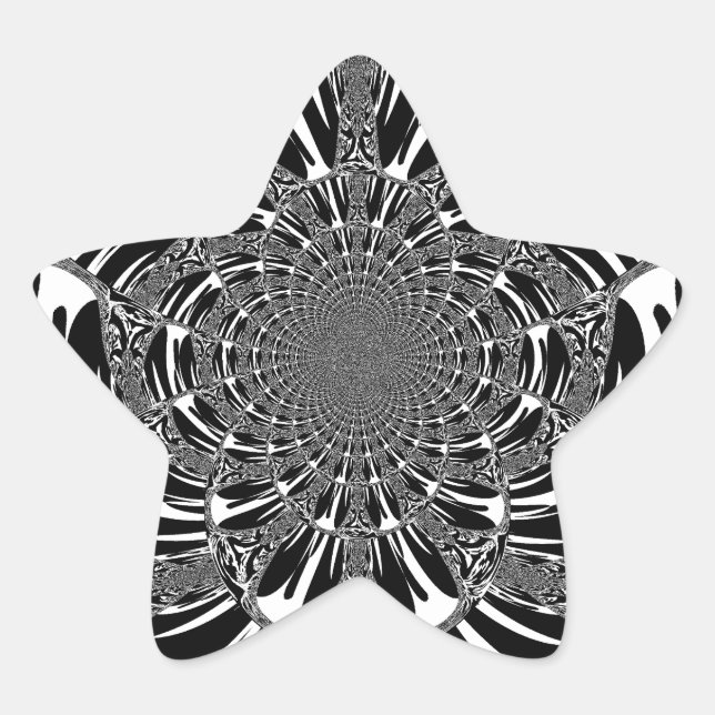 Pegatina En Forma De Estrella Impresión de arte en Cebra Cebra Kaleidoscope (Anverso)
