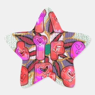Pegatina En Forma De Estrella Impresión de arte "Live Life Large"