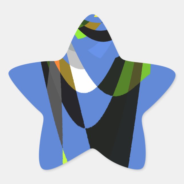 Pegatina En Forma De Estrella Impresión de dibujos animados con motivos tribales (Anverso)