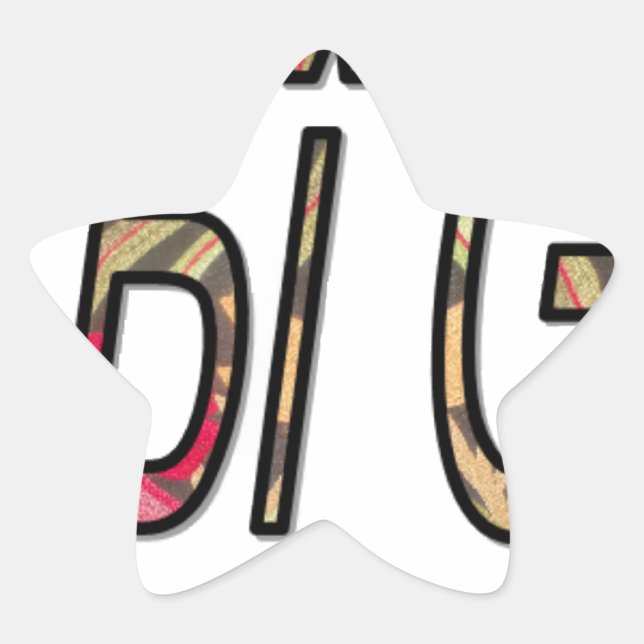 Pegatina En Forma De Estrella Impresión de texto bigiji (Anverso)