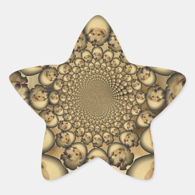 Pegatina En Forma De Estrella Impresión del arte del kaleidoscopio de cobre (Anverso)