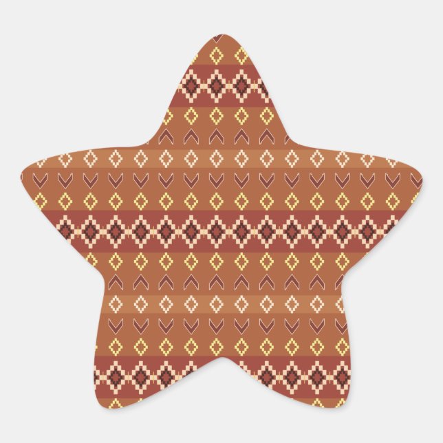 Pegatina En Forma De Estrella Impresión indígena 4 Pegatinas (Anverso)
