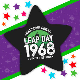 Pegatina En Forma De Estrella Increíble desde 1968 Año Salto Día 29 Feb. Cumplea