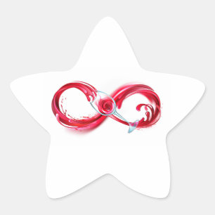 Pegatina En Forma De Estrella Infinito con vino Rojo