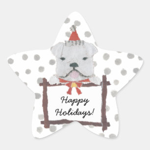 Pegatina En Forma De Estrella Inglés, Bulldog