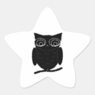 Pegatina En Forma De Estrella Inkblot Owl