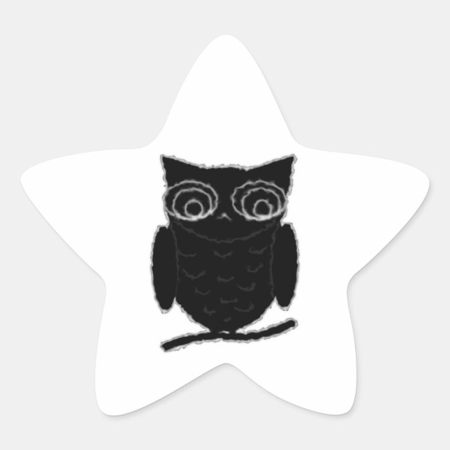 Pegatina En Forma De Estrella Inkblot Owl (Anverso)