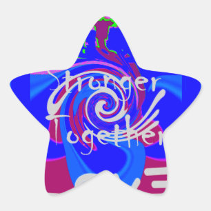 Pegatina En Forma De Estrella Inspiración EE.UU. Somos más fuertes juntos con am