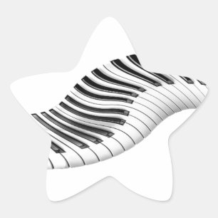 Pegatina En Forma De Estrella Instrumentos Musicales Teclado Notas de Piano Arte