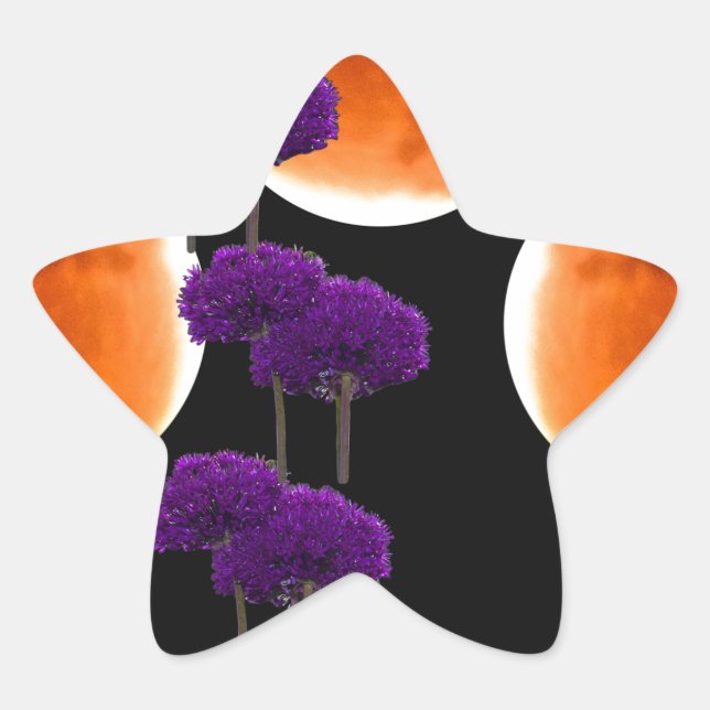 Pegatina En Forma De Estrella Intrusión púrpura (Anverso)