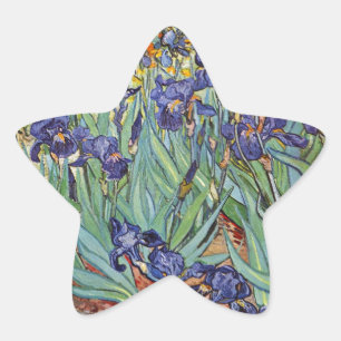 Pegatina En Forma De Estrella Iris de Van Gogh Pintura Impresionista