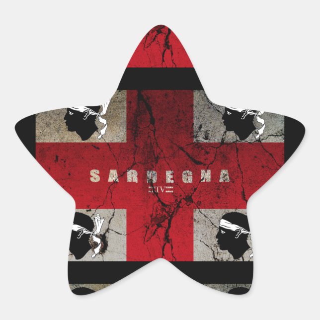 PEGATINA EN FORMA DE ESTRELLA IV - SARDEGNA (Anverso)