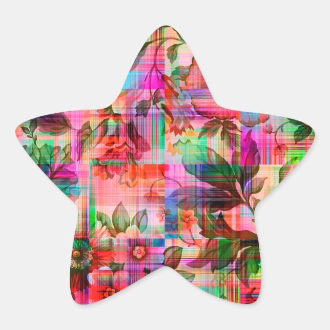 Pegatina En Forma De Estrella Jardín de verano (Anverso)