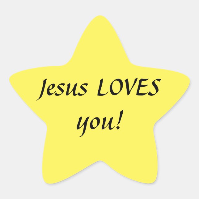 Pegatina En Forma De Estrella ¡Jesús te ama! Pegatinas de estrellas (Anverso)