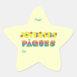 Pegatina En Forma De Estrella Joyeuses Pâques