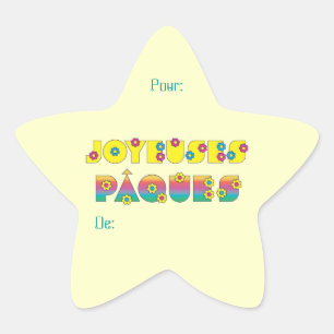 Pegatina En Forma De Estrella Joyeuses Pâques