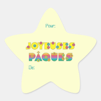 Pegatina En Forma De Estrella Joyeuses Pâques