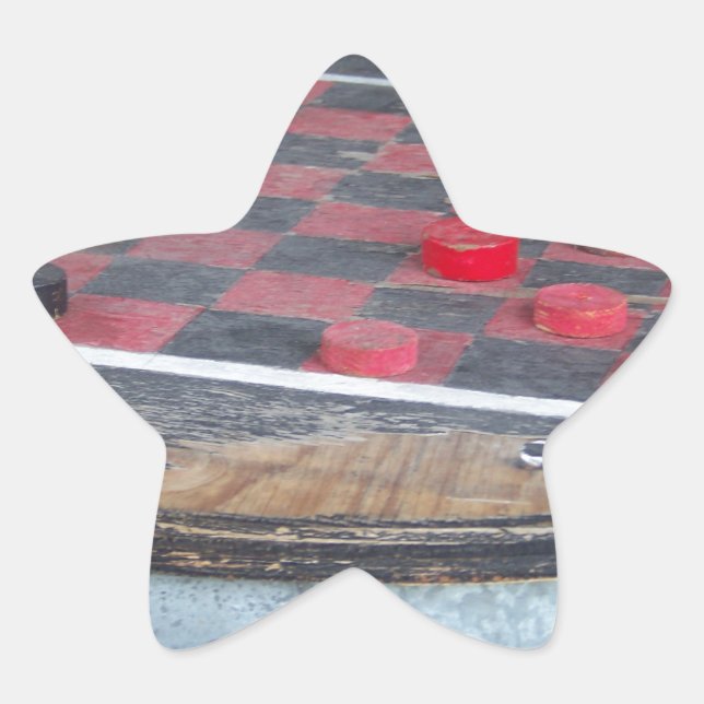 Pegatina En Forma De Estrella Juego de cheques (Anverso)
