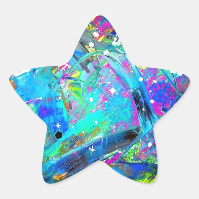 Pegatina En Forma De Estrella Jugo espacial (Anverso)